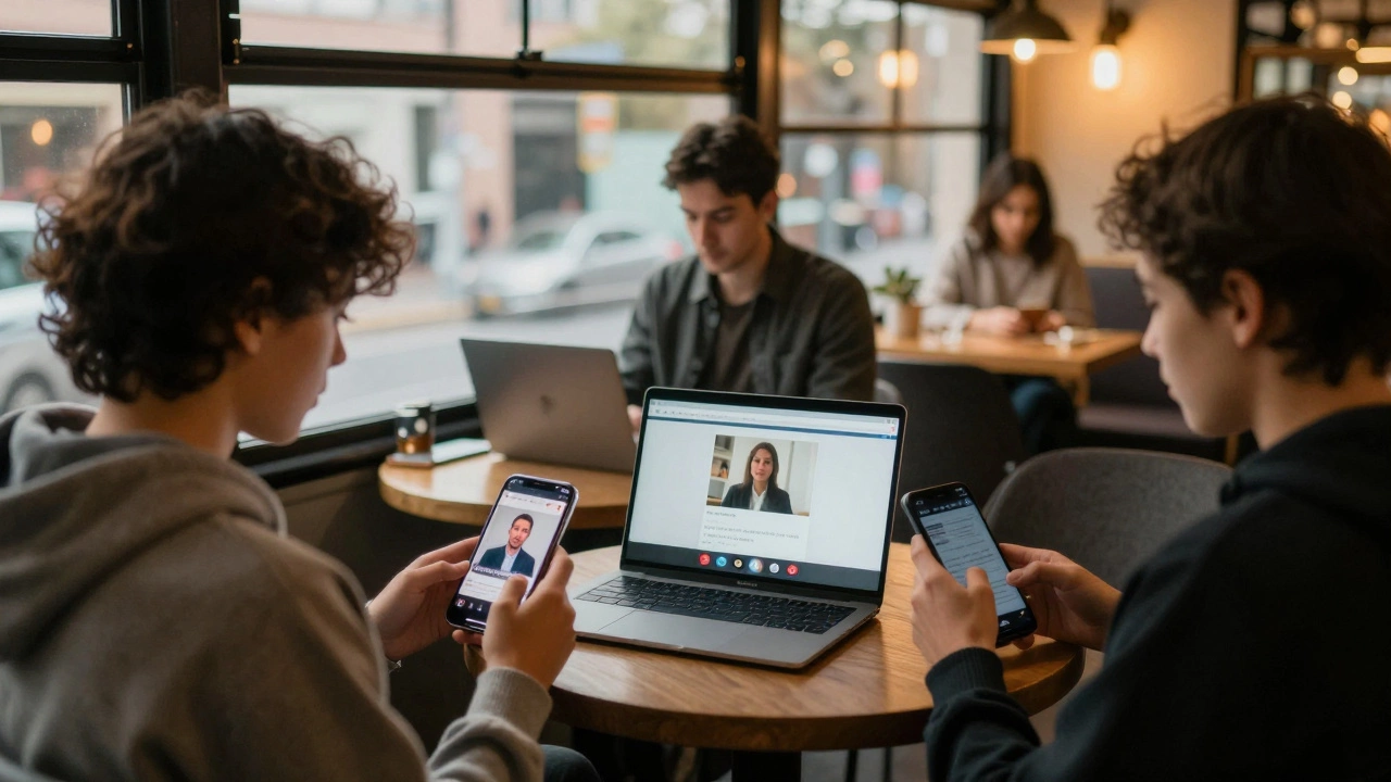 Learners in daily settings engaging with interactive course discussions on their mobile devices.