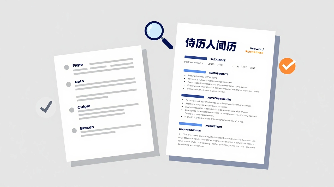 Comparison illustration of detailed government vs brief resumes
