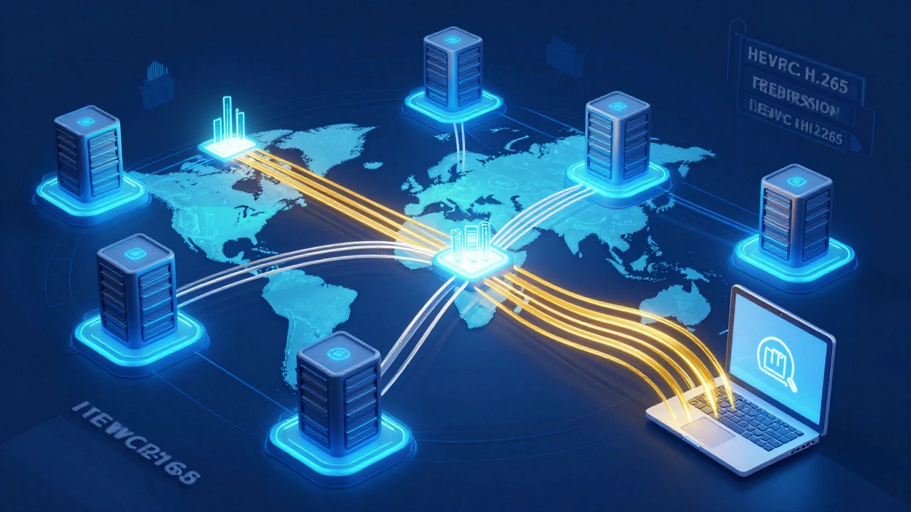 Abstract visualization of CDN networks and adaptive streaming technology