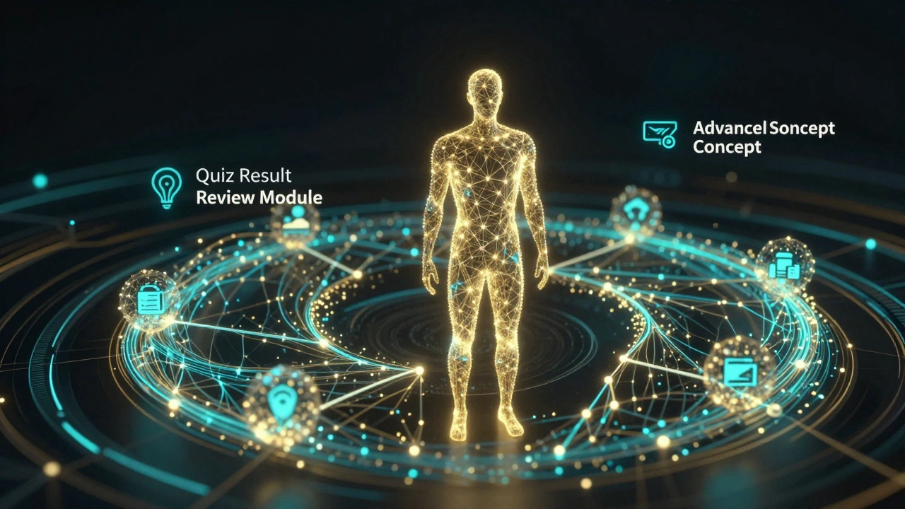 AI neural network creating personalized learning paths for a student