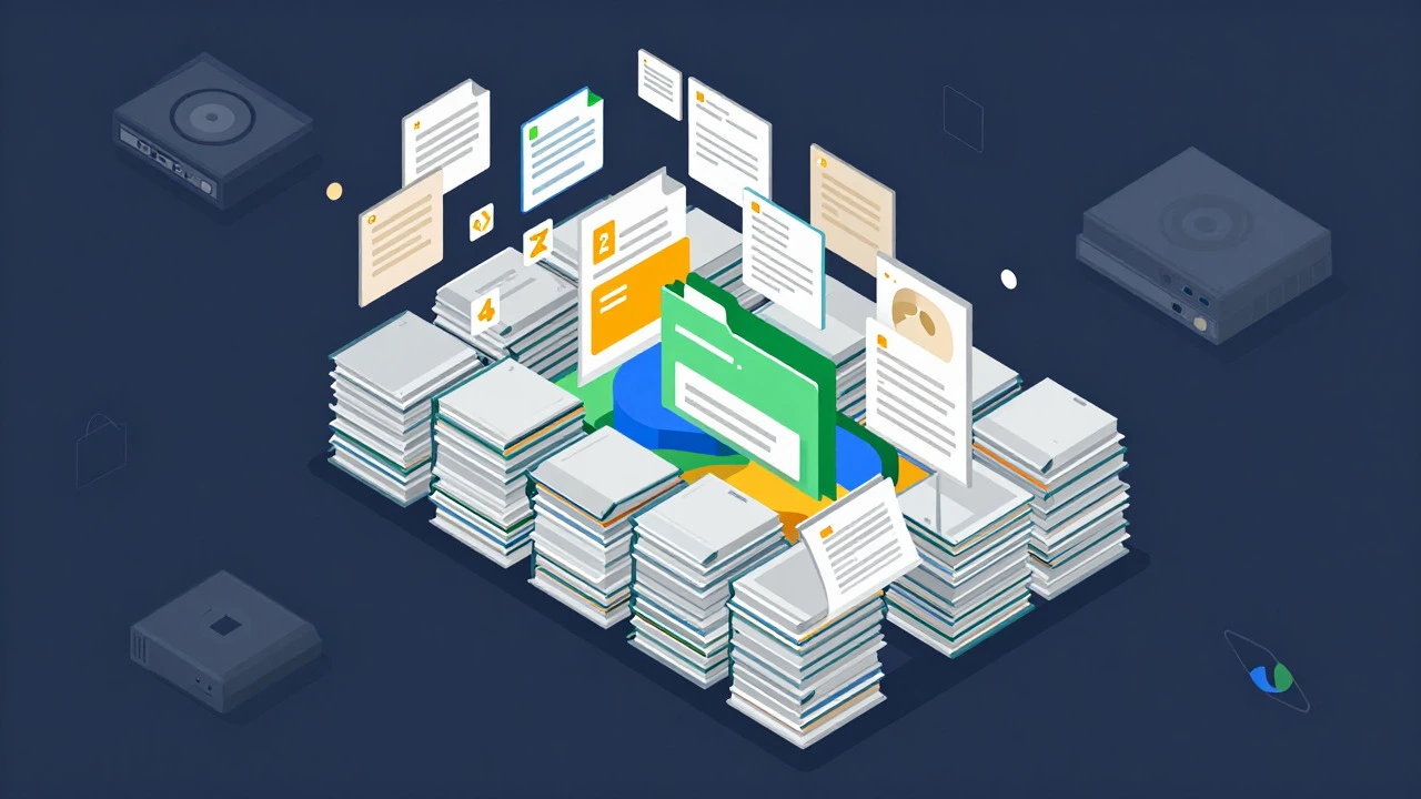 Illustration of chaotic file formats organizing into standardized SCORM packages.