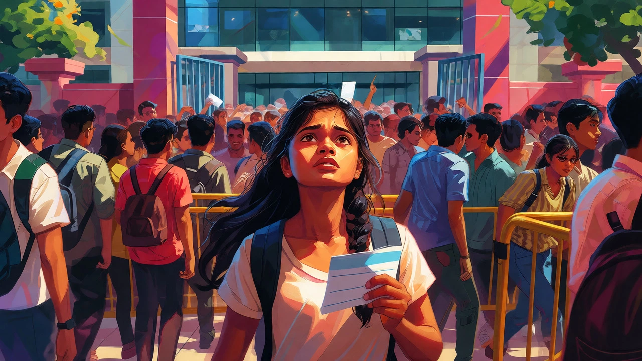 Crowded entrance to JEE Advanced exam center