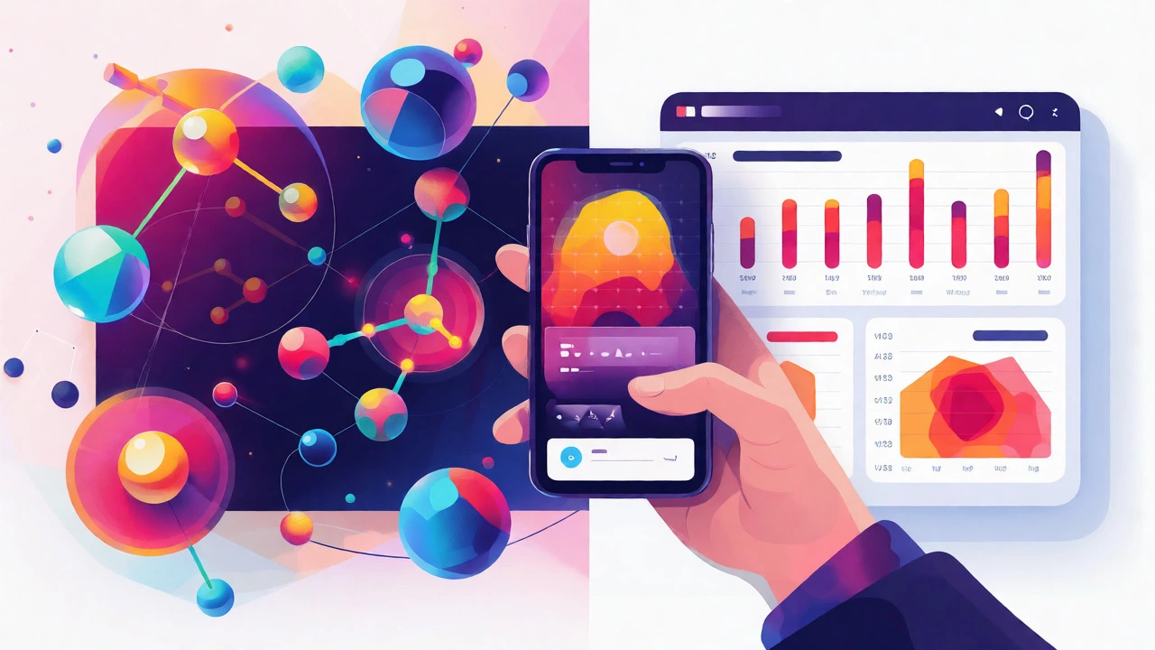 Conceptual illustration comparing visual learning tools with AI performance analytics